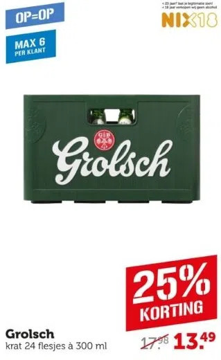 Coop Grolsch aanbieding