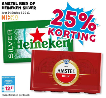 Boon`s Markt Amstel bier of heineken silver aanbieding