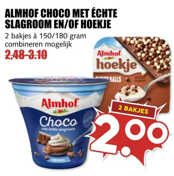 MCD Supermarkt Almhof choco met échte slagroom en/of hoekje aanbieding