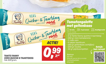 Dekamarkt Tante fanny vers quiche & taartdeeg aanbieding