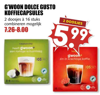 MCD Supermarkt G'woon dolce gusto koffiecapsules aanbieding