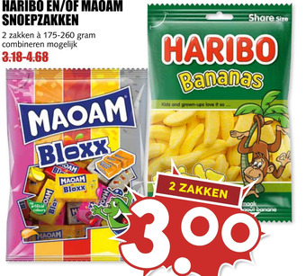 MCD Supermarkt Haribo en/of maoam snoepzakken aanbieding