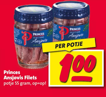 Nettorama Princes Ansjovis Filets potje 55 gram, op=op! aanbieding