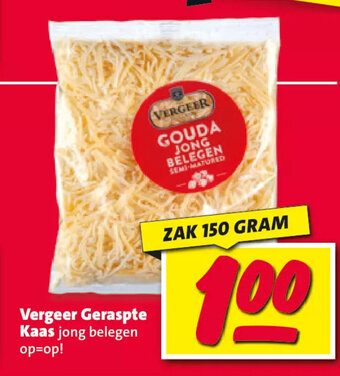 Nettorama Vergeer Geraspte Kaas jong belegen op=op!  150g aanbieding