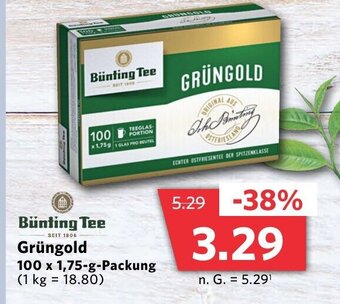 Combi Markt Bünting Tee Grüngold 100 x 1,75-g-Packung aanbieding