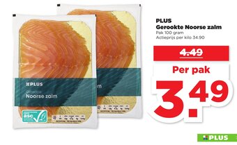 Plus Vandaag PLUS Gerookte Noorse zalm Pak 100 gram aanbieding