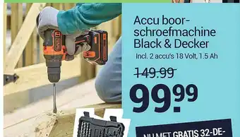 Inter Chalet Accu Boorschroefmachine Black & Decker aanbieding