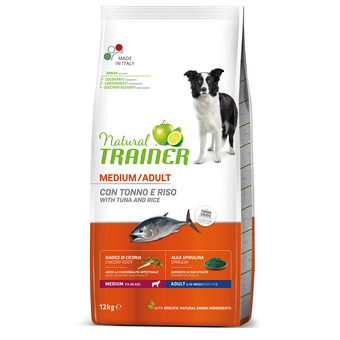 Zooplus Trainer natural adult medium met tonijn, rijst & spirulina hondenvoer - 12 kg aanbieding