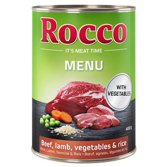 Zooplus 6x400g menu rund, lam, groente & rijst rocco hondenvoer aanbieding