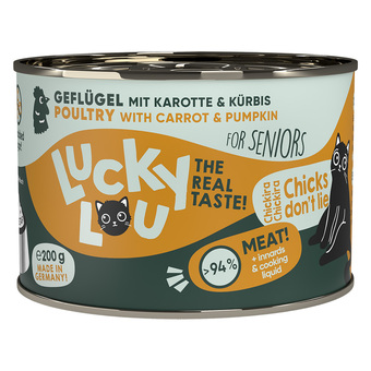 Zooplus 6x200g lucky lou senior gevogelte kattenvoer nat aanbieding