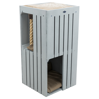 Zooplus Cat tower juna trixie be nordic cat tower h77xl38xb38cm grijs krabton katten aanbieding