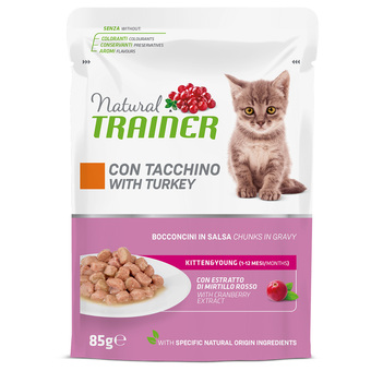 Zooplus 12x85g kalkoen kitten & young natural trainer kitten natvoer aanbieding