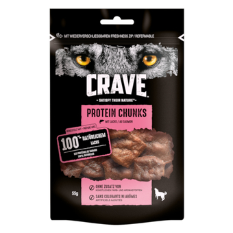 Zooplus 55g protein chunks zalm crave hondensnacks aanbieding