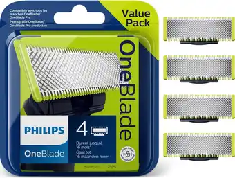 Bol.com Philips oneblade original blade qp240/50 - vervangmesjes - 4 stuks aanbieding