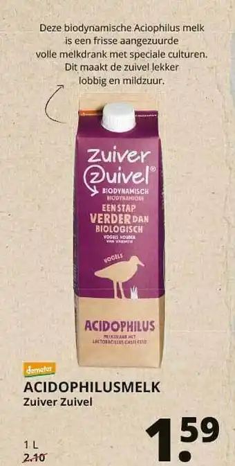 Natuurwinkel Acidophilusmelk Zuiver Zuivel aanbieding