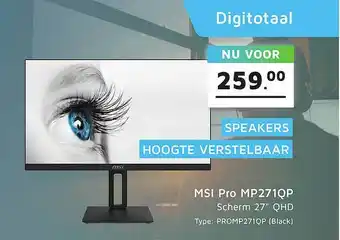 Informatique MSI Pro MP271QP Scherm 27 aanbieding