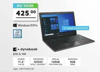 Informatique Dynabook E10-S-101 Laptop aanbieding