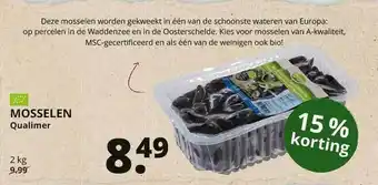 Natuurwinkel Mosselen Qualimer 15% Korting aanbieding