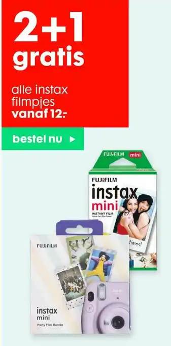 HEMA Alle Instax Filmpjes 2+1 Gratis aanbieding