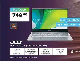 Informatique Acer Swift 3 (SF314-42-R1B6) Laptop aanbieding