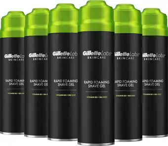 Bol.com Gillettelabs snel schuimende scheergel - voor mannen - voordeelverpakking 6 x 198ml aanbieding