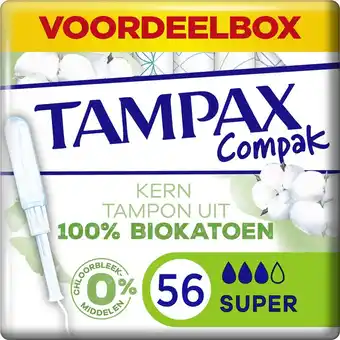 Bol.com Tampax cotton protection compak - super - tampons met inbrenghuls - 56 stuks aanbieding