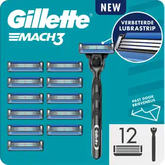 Bol.com Gillette mach3 - 1 scheermes voor mannen - 12 scheermesjes aanbieding