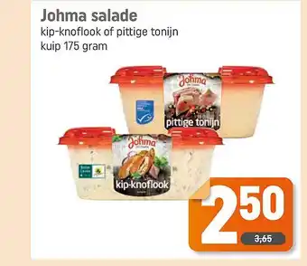 Dagwinkel Johma Salade Kip-Knoflook Of Pittige Tonijn aanbieding