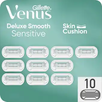 Bol.com Gillette venus deluxe smooth sensitive - 10 scheermesjes - voor een gladde scheerbeurt aanbieding
