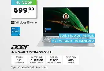 Informatique Acer Swift 3 (SF314-59-50ZK) aanbieding