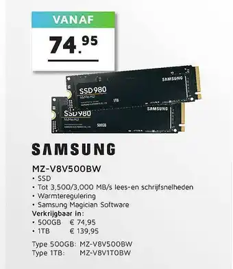 Informatique Samsung MZ-V8V500BW SSD aanbieding