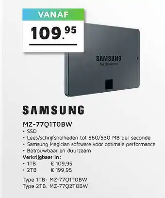 Informatique Samsung MZ-77Q1T0BW SSD aanbieding