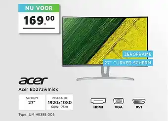 Informatique Acer ED273WMIDX Monitor aanbieding