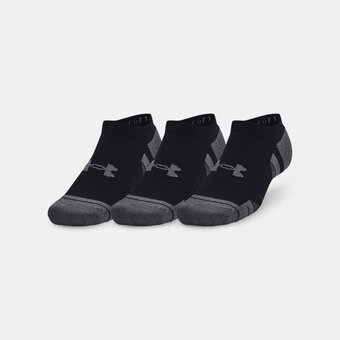 Under Armour Unisex under armour performance no show sokken van katoenstof – 3 paar zwart / zwart / pitch grijs m aanbieding