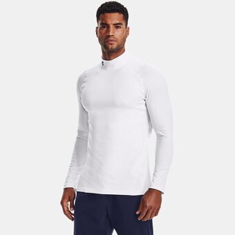 Under Armour Herenmock coldgear® fitted wit / zwart s aanbieding