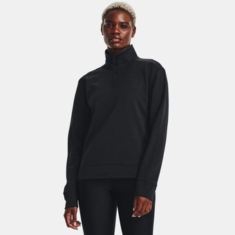 Under Armour Armour fleece® met korte rits voor dames zwart / zwart xl aanbieding