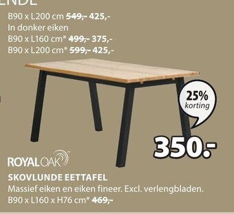 Jysk SKOVLUNDE EETTAFEL aanbieding