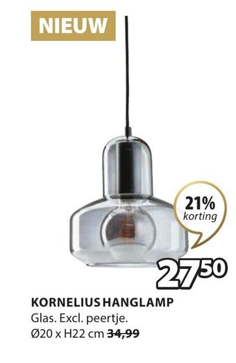 Jysk KORNELIUS HANGLAMP aanbieding