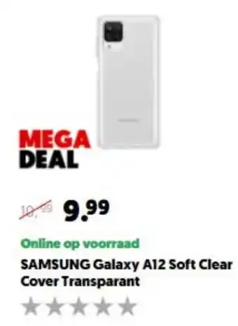 MediaMarkt SAMSUNG Galaxy A12 Soft Clear Cover Transparant aanbieding