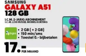 MediaMarkt SAMSUNG Galaxy A51 - 128GB Zwart aanbieding