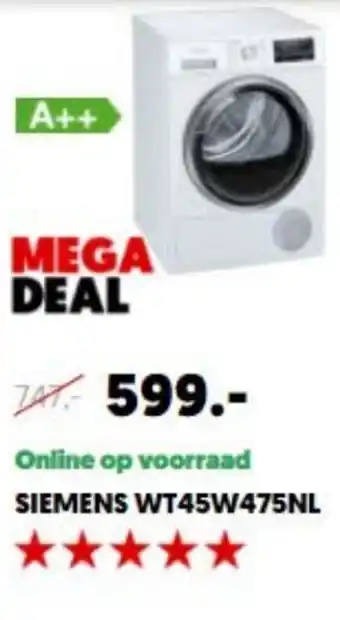 MediaMarkt Siemens | WT45W475NL aanbieding