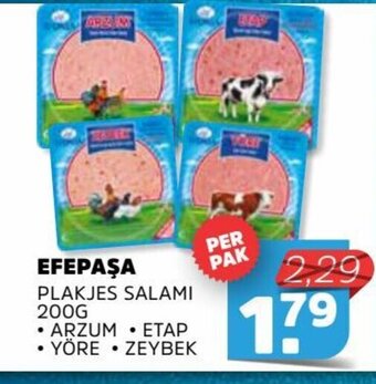 Sahan Supermarkten EFEPAŞA PLAKJES SALAMI 200G aanbieding