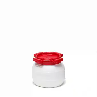 Welkoop Curtec - voerton - met schroefdeksel - rood/wit - 3,6 l aanbieding