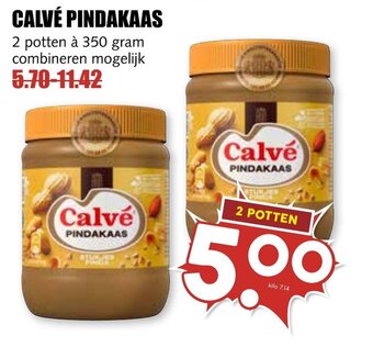 De Boerenschuur CALVÉ PINDAKAAS 2 potten à 350 gram aanbieding