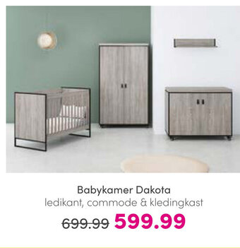 Baby & Tiener Babykamer Dakota ledikant, commode & kledingkast aanbieding