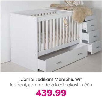 Baby & Tiener Combi Ledikant Memphis Zwart ledikant, commode & kledingkast in één aanbieding