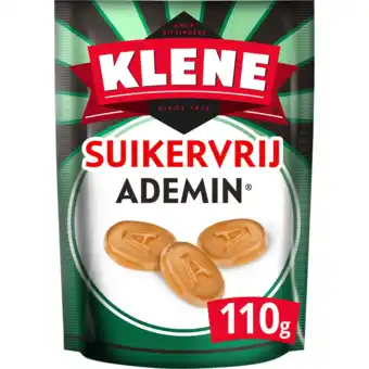 Jumbo Klene ademin suikervrije drop keelpastille zak 110 gram aanbieding