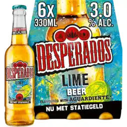 Jumbo Desperados lime bier fles 6x330ml aanbieding
