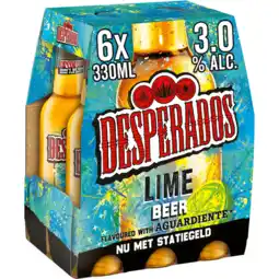 Jumbo Desperados lime bier fles 6x330ml aanbieding