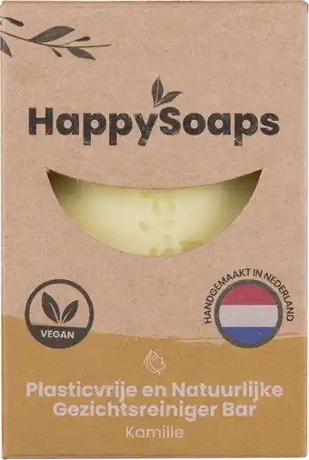 Bol.com Happysoaps gezichtsreiniger bar & make-up remover - kamille - rust & ontspanning - 100% plasticvrij, vegan & natuurlijk - 70g aanbieding